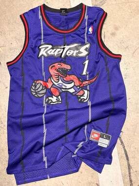 Vintage Nike NBA Toronto Raptors Tracy McGrady #1 Stitched Jersey Size L